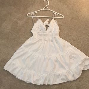 white mini dress